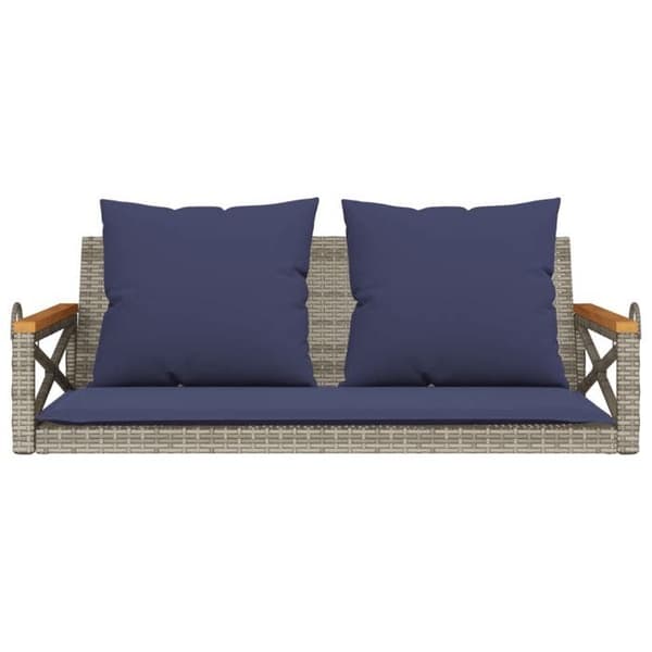 Maison Exclusive - Balanssoffa med grå kuddar 109x62x40 cm flätad resin