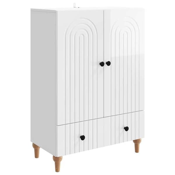 Maison Exclusive - Hvid glans buffet 66 x 34,5 x 95 cm Ingeniørtræ