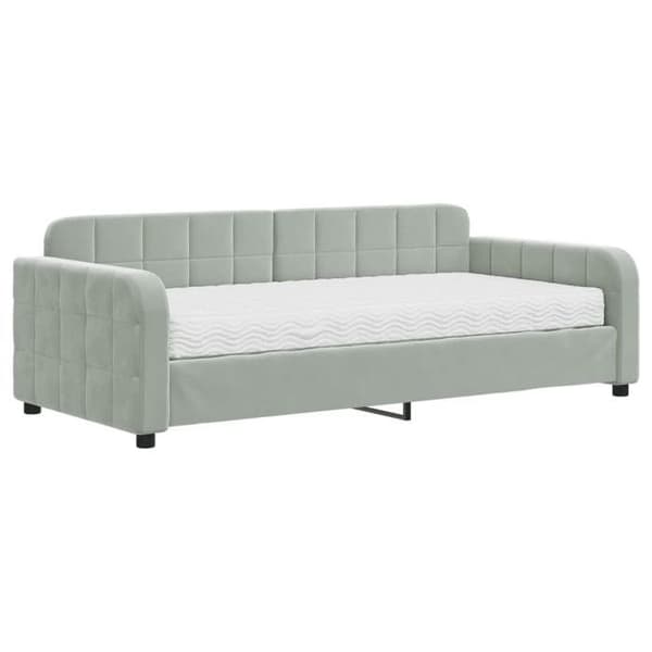Maison Exclusive - Dagbädd med ljusgrå madrass 90x190 cm sammet