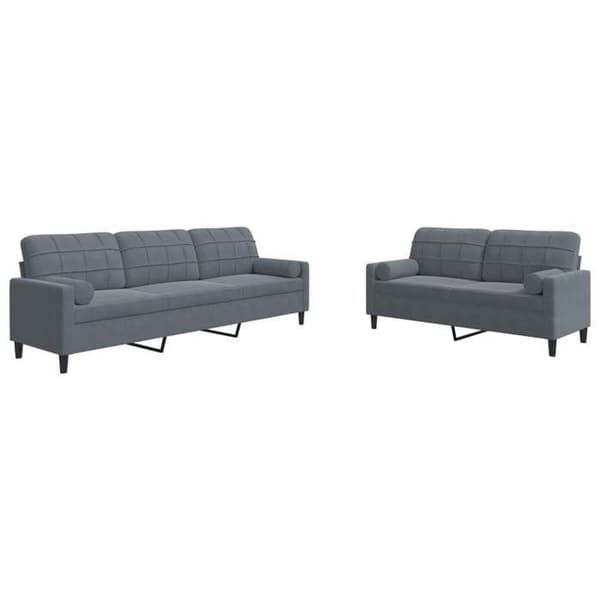 Maison Exclusive - Sæt af 2 sofaer med puder og velourpuder