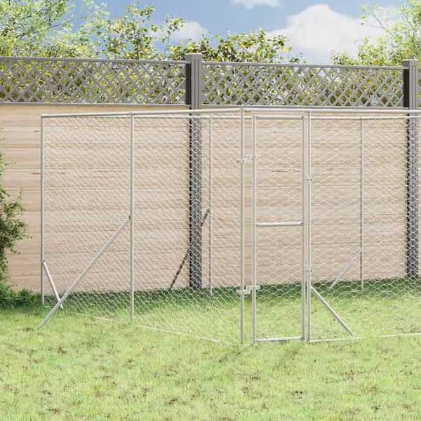 Maison Exclusive - Utomhus hundbur silver 4x4x2 m galvaniserat stål Silver