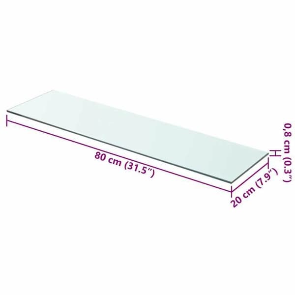 Maison Exclusive - Hyllpanel Transparent Glas 80 x 20 cm Transparent