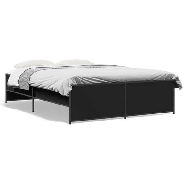 Maison Exclusive - Sengestel uden madras sort 140x190 cm