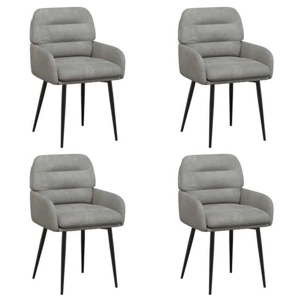 Maison Exclusive - Matstolar 4 st Ljusgrå Sammet