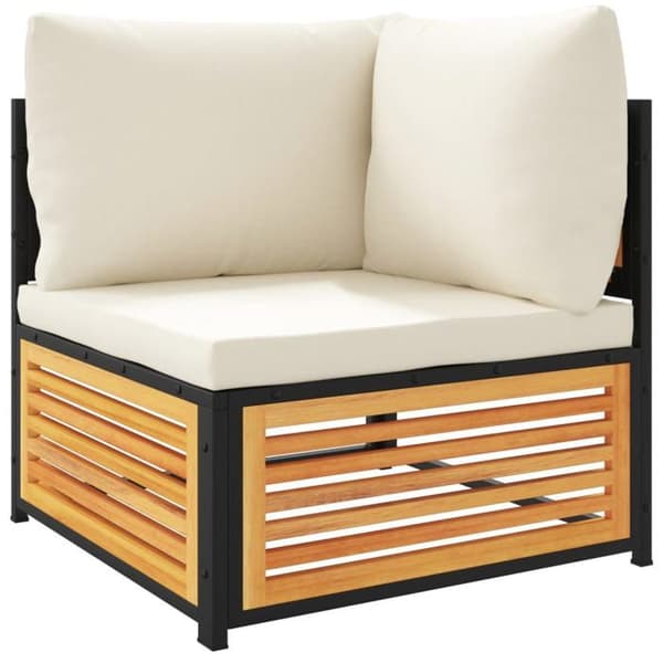 Maison Exclusive - Havegruppe med puder 5 stk Solid akacietræ