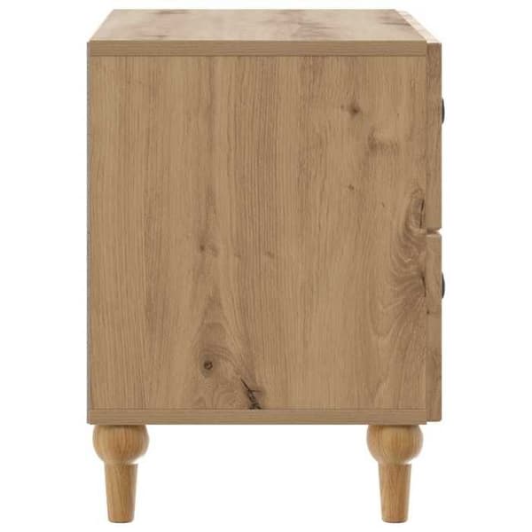 Maison Exclusive - Håndlavet natbord i egetræ 62 x 34,5 x 48 cm