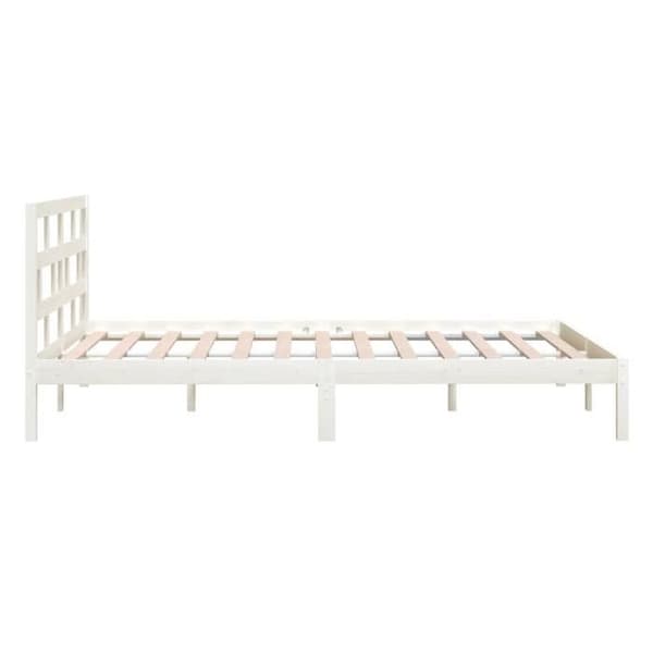 Sängram - Maison Exclusive - Massivt trä - 2 platser - Vit Vit