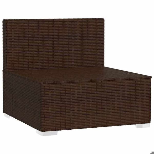 Maison Exclusive - Soffa 3 platser med kuddar Brun Flätad resin