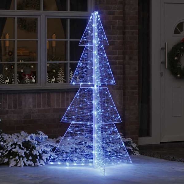 Juletræ - EKSKLUSIV HUS - 240 LED - Blå - 180 cm - USB-strøm Blå