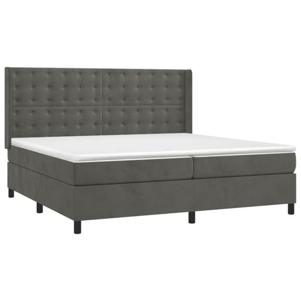 Maison Exclusive - Sänkylaatikko ja harmaa samettimatrassi 200x200cm