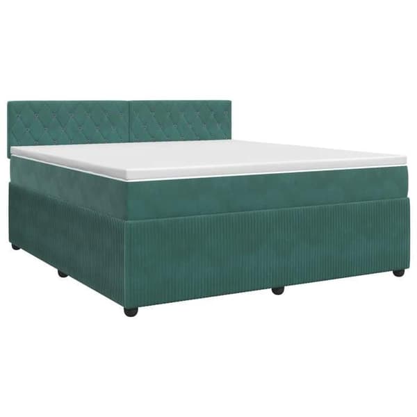 Maison Exclusive - Boxspring säng med mörkgrön madrass 140 x 200 cm Sammet