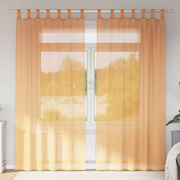 Verho - MAISON EXCLUSIVE - 2 kappaletta - Oranssi - 140 x 225 cm - Polyesteri Apelsin