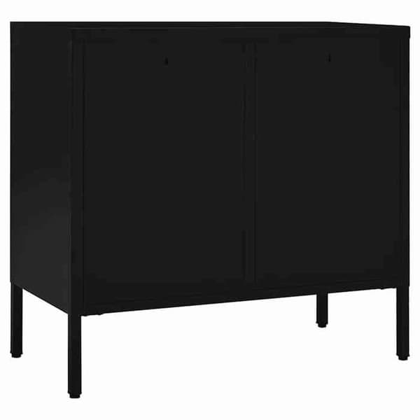Maison Exclusive - Buffet Sort 75x35x70 cm Stål og hærdet glas