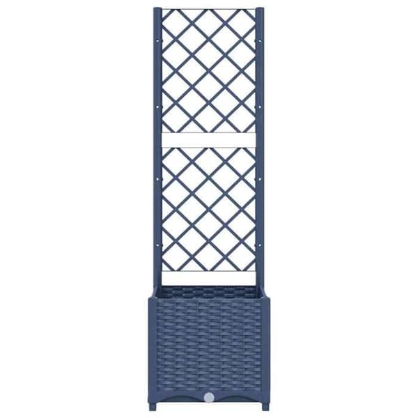 Maison Exclusive - Havekasse med gitter Blå Grå 40x40x136 cm PP