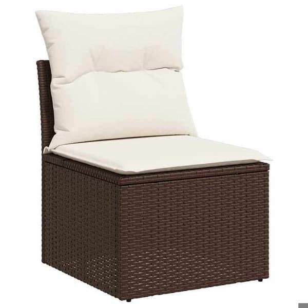 Maison Exclusive - Trädgårdsmöbler med kuddar 7 delar brun flätad resin