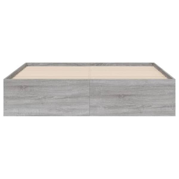 Sengestel - EKSKLUSIV HUS - Med skuffer 140x200 cm - Sonoma grå - Spånplader - Lamelseng sonoma grå