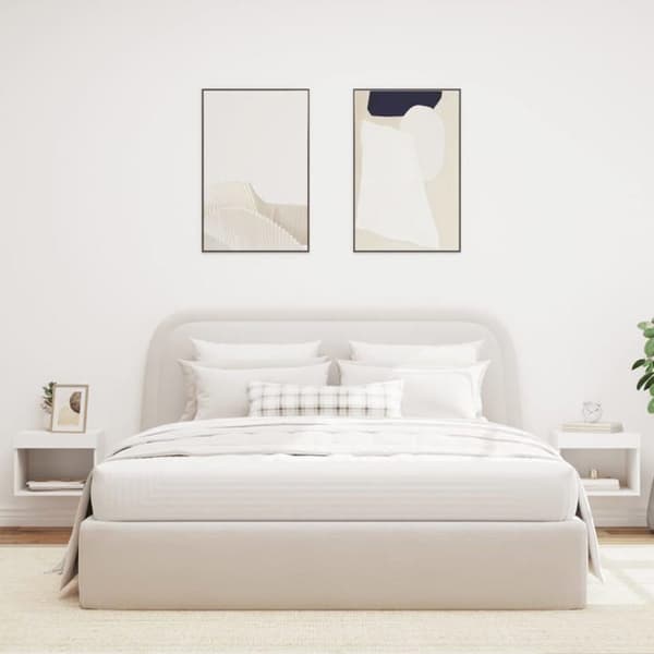 Maison Exclusive - Väggmonterade sängbord med LED-lampor 2 st vit Vit