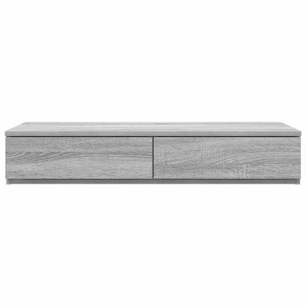 Sengekufferter - EKSKLUSIV HUS - 100×36,5×16,5 cm - Sonoma grå - Spånplader - Trykåbning Gris Sonoma