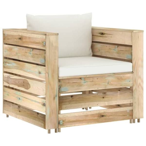 Maison Exclusive - 2-osainen puutarhakalusteet tyynyillä, vihreä puu kyllästetty Grön