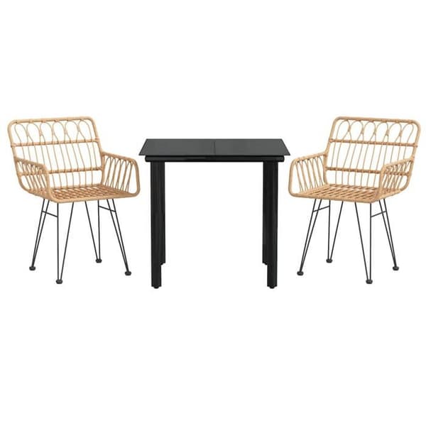 Maison Exclusive - Trädgårdsset 3 delar i flätad resin