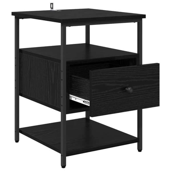 Maison Exclusive - Natbord 2 dele Sort eg 40 x 42 x 56 cm