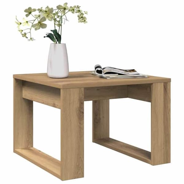Maison Exclusive - Sidebord i håndlavet egetræ 50x50x35 cm ingeniørtræ