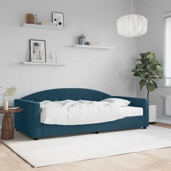 Maison Exclusive - Sininen 100x200 cm samettipäivävuode patjalla