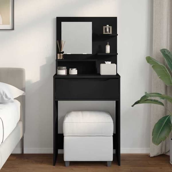 Maison Exclusive - Sminkbord för sovrum Svart 60 x 39,5 x 135 cm Svart