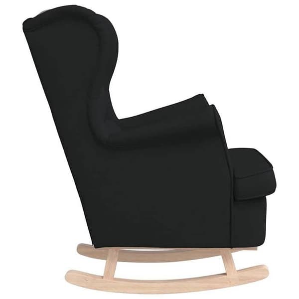 Gyngestol - EKSKLUSIV HUS - Lounge model - Sort - Polyester stof - 74x90x102 cm Sort