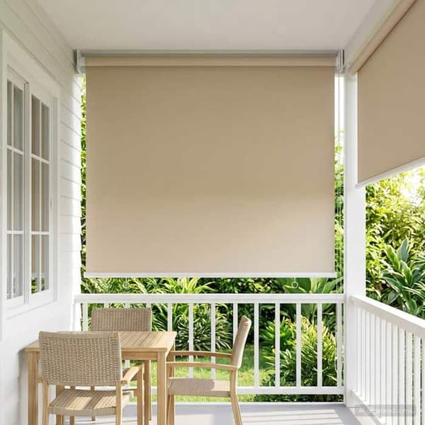 Maison Exclusive - Rullende udendørs butik UV-beskyttelse Beige Polyester
