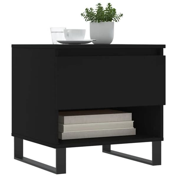 Maison Exclusive - Sort sofabord 50x46x50 cm i ingeniørtræ