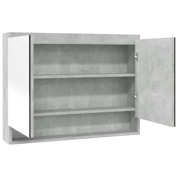 Maison Exclusive - Badeværelsesspejlskab 80x15x60 cm MDF Grå beton