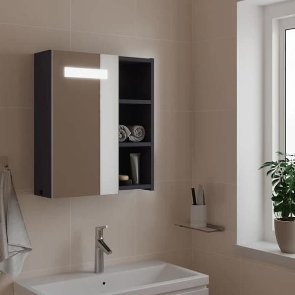 Maison Exclusive - Peilikaappi LED-valolla harmaa 45x13x52 cm Grå