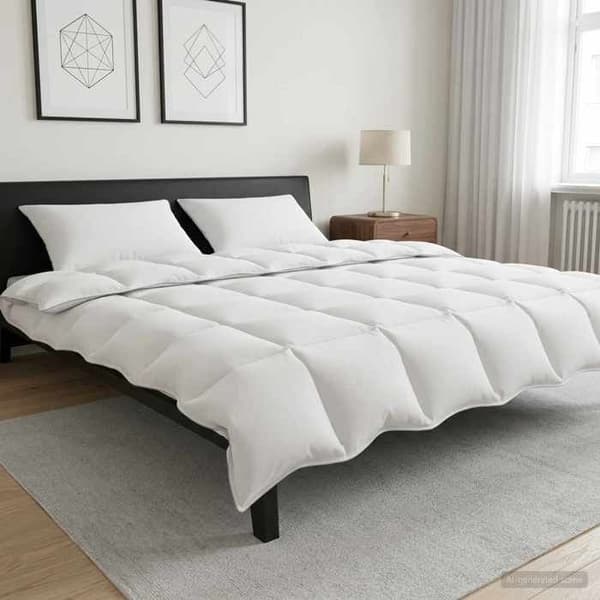 Maison Exclusive - Valkoinen Peitto Setti 200 x 220 cm Polyesteri, Bambuu