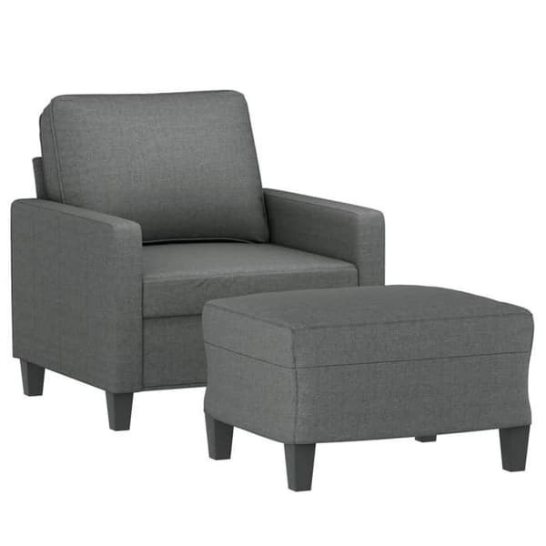 Maison Exclusive - Tuoli jalkatuella Tummanharmaa 60 cm Kangas