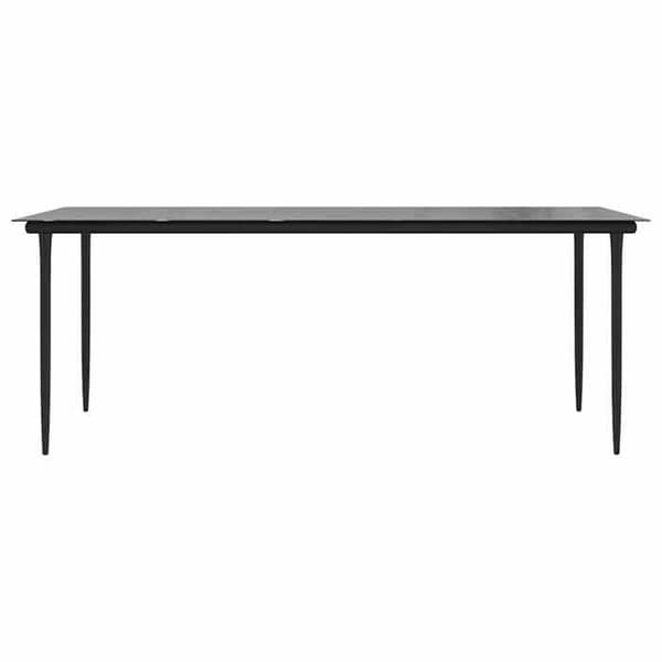 Havemøbel - EKSKLUSIV HUS - 200x100x74 cm - Sort - Epoxy malet stål - Tempereret glasplade Svart