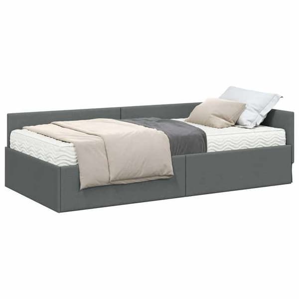 Maison Exclusive - Kulmasänky 2 osaa tummanharmaa 90 x 190 cm Mörkgrå