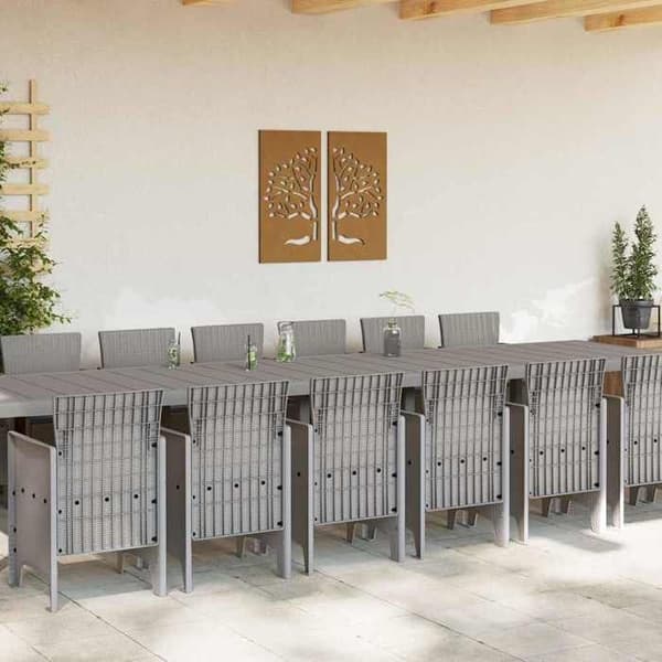 Maison Exclusive - Trädgårdsmöbelset med kuddar 15 pc PP