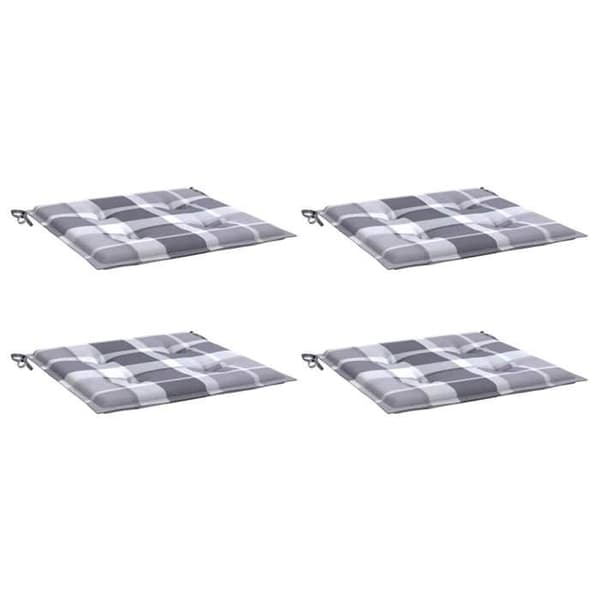 Maison Exclusive - Havebænk puder sæt af 4 grå tern 50x50x3 cm Grå