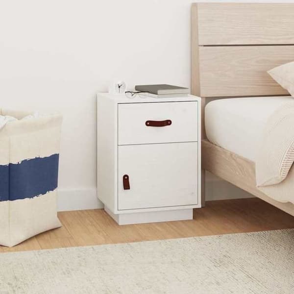 Maison Exclusive - Natbord Hvid 40x34x55 cm Solid fyrretræ Vit