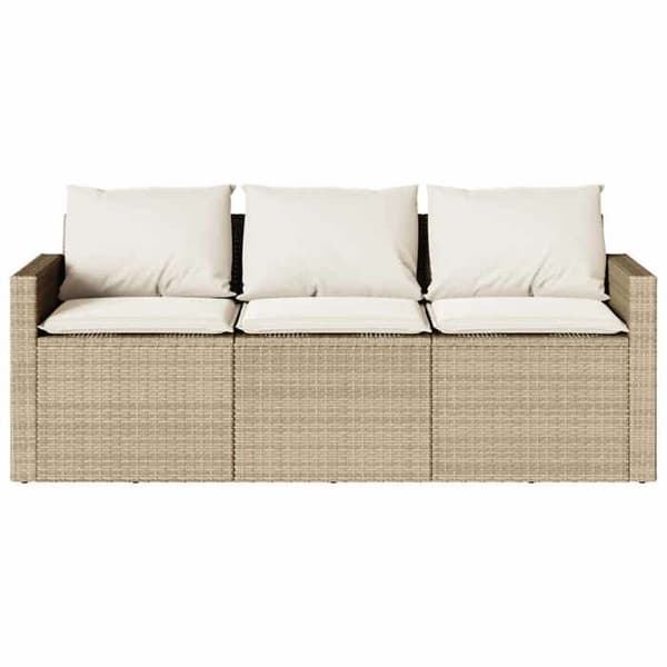 Maison Exclusive - Puutarhakalusteryhmä ja 2 kpl beige polyrottinkityynyä