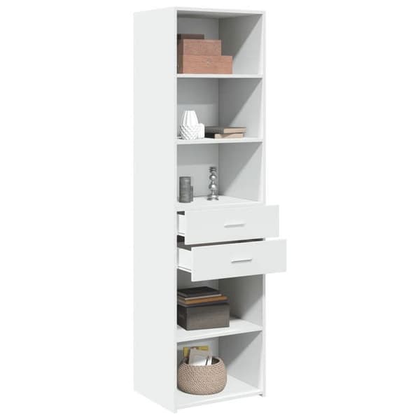 Maison Exclusive - Vit hög buffé 50x42,5x185 cm ingenjörsträ