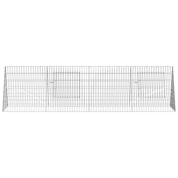 Maison Exclusive - Bur för kaniner Silver 215 x 55 x 55 cm Galvaniserat stål Silver