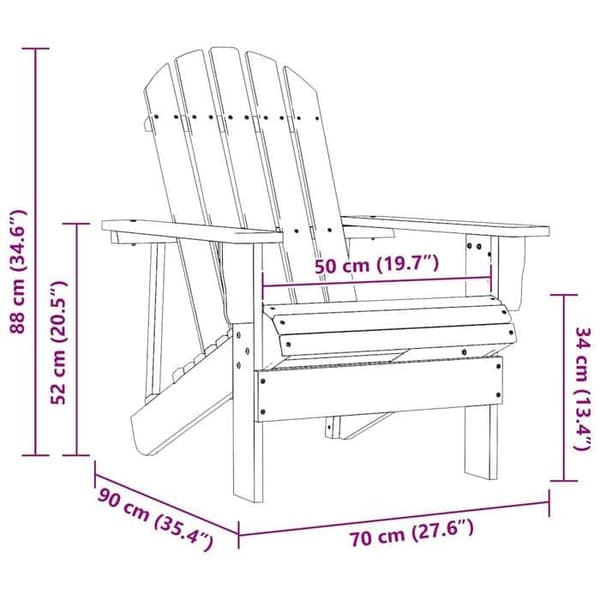 Maison Exclusive - Adirondack-stol i massiv röd gran