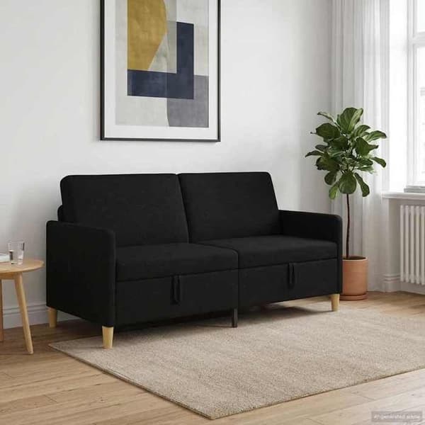 Maison Exclusive - Sofa med opbevaring Sort 172 x 78 x 87 cm Polyester
