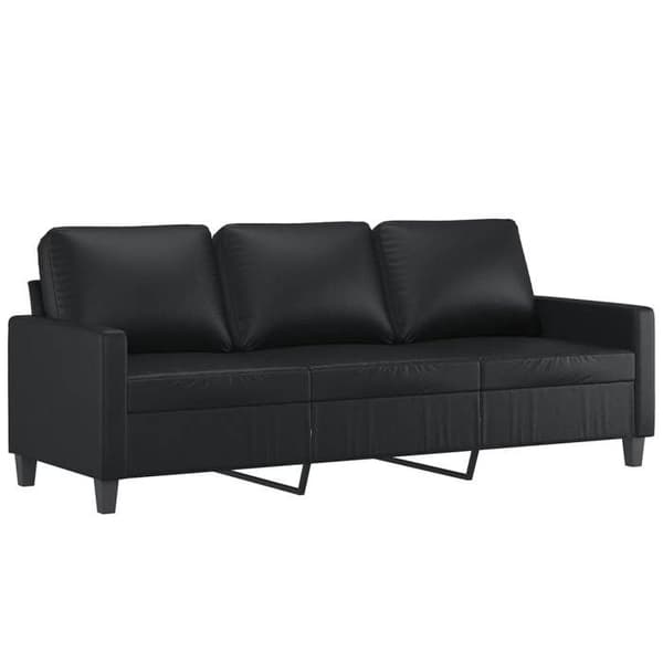 Maison Exclusive - Sæt af 2 sofaer med puder i sort kunstlæder