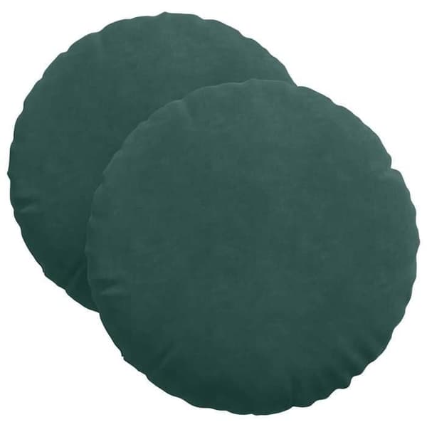Istuinalusta - EXKLUSIIVINEN KOTI - Pyöreä Ø40 x 13 cm - Sametti - Polyesteritäyte - Irrotettava (2 kpl) Mörkgrön