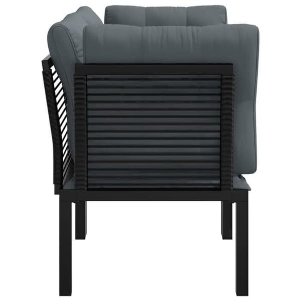 Maison Exclusive - Hörnträdgårdsstolar med kuddar, set om 2, svart/grå svart grå