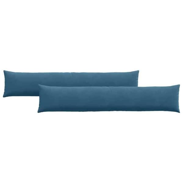 Soffkuddar - EXKLUSIVT HEM - 200 x 40 cm (set om 2) - Blå sammetsribbad - Dragkedja - Polyesterfibrer Blå