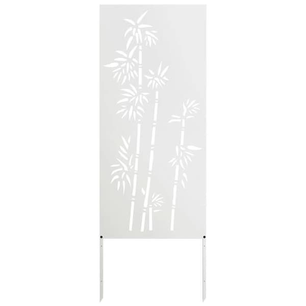 Trädgårdsskärm - EXKLUSIV HEM - Rektangulär - Vit (blommönster) - Stål med matt finish - 50 x 140 cm Vit (blommönster)